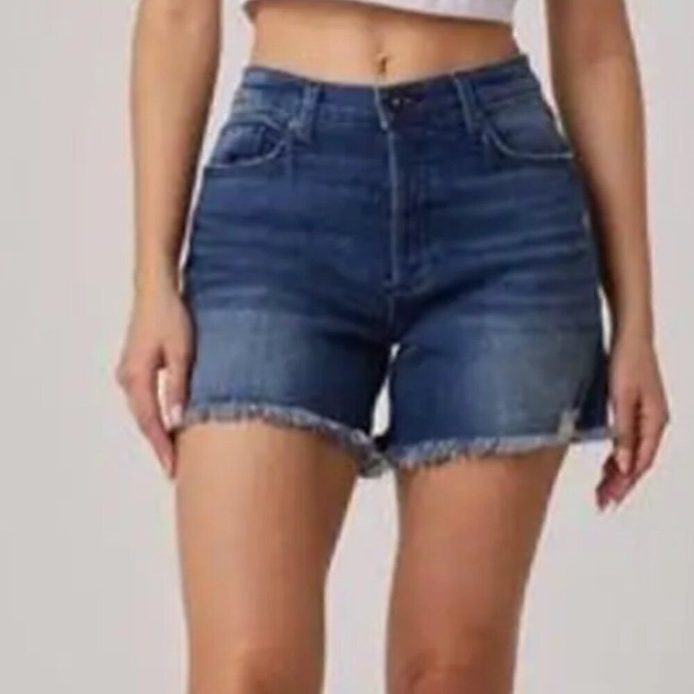 Edyson Dark Lincoln wash blue jean cut offs button fly NWT size 24 Delon
